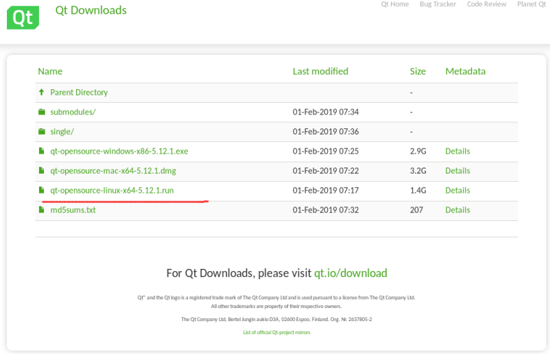 CentOS 7安装Qt5.12.1过程