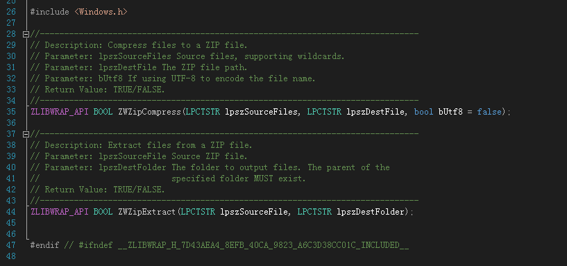 c++压缩解压第三方工具ZLibWrap