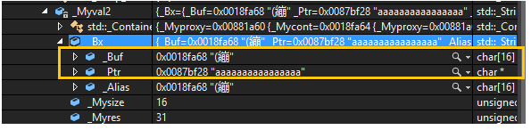 STL库中string类内存布局的探究