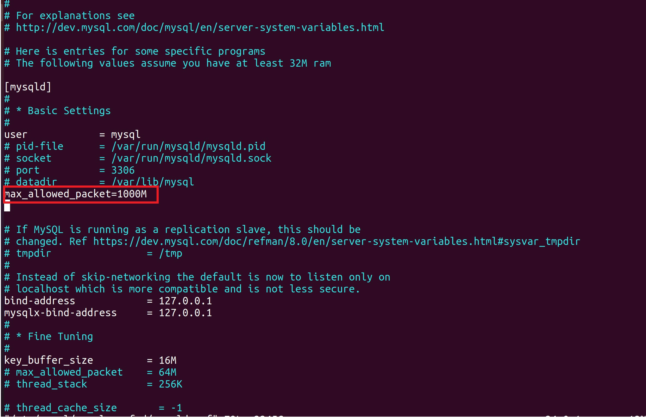 C++ insert into mysql Got a packet bigger than 'max_allowed_packet' bytes (MySQL error code: 1153, SQLState: 08S01 )