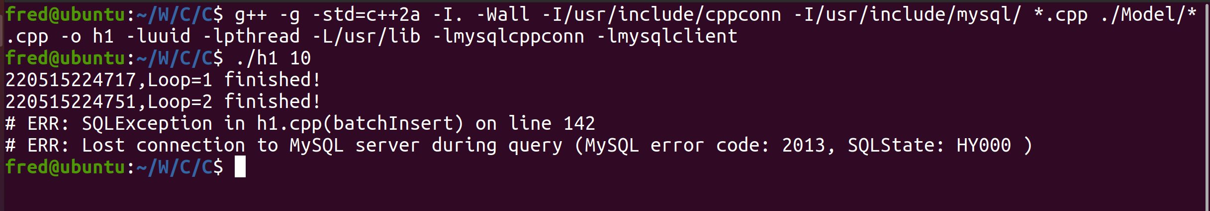 Compile with cppconn and mysqlclient