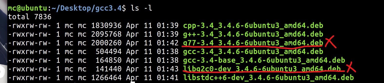 Ubuntu18.04将高版本gcc7.5降低为低版本gcc3.4